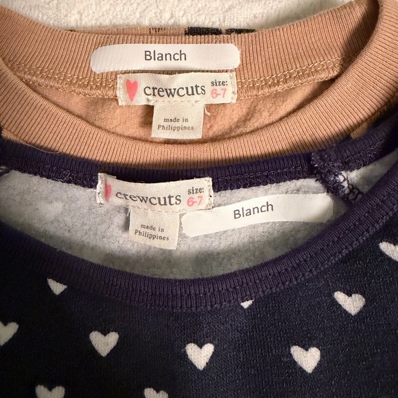 Set of 2 Crewcuts Girls Ruffle Sweatshirts Size 6-7 Cheetah & Polka-Dot - Picture 7 of 9